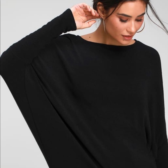 Textured Knit Dolman Blouse Black - Picture 7 of 14